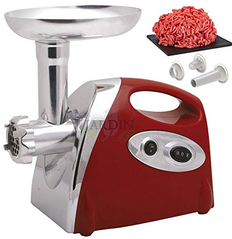 PICADORA de CARNE, salchichas, picada, eléctrica 1200W PROFESIONAL + 3 cuchillas + Accesorios