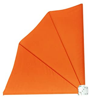 SmartSun Auvent latéral Orange 1,4x1,4m en Forme d'éventail pour Balcon, terrasse
