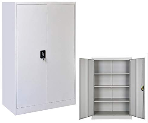 Panana 4 Layer Office Storage cupboard filing Document cabinet metal shelves 2-door and lock system, Assembly required (4 Tier)