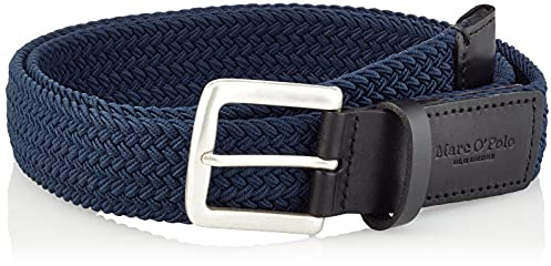 Marc O'Polo Herren Gürtel geflochten aus Stoff, Blau (Total Eclipse), 110