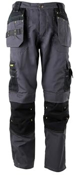 STANLEY Huntsville Men's Polycotton, Holster Pocket, Utility Cargo Work Trouser, Grey W32/L31