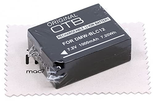 Ersatz Akku passend für Panasonic Lumix DC-FZ1000II, DMC-FZ200, DMC-FZ300, DMC-FZ1000, DMC-GH2, DMC-G5, DMC-G6, DMC-G70, DMC-G91, DMC-GX8 (Ersetzt DMW-BLC12) Kamera Akku OTB mit mungoo Displayputztuch