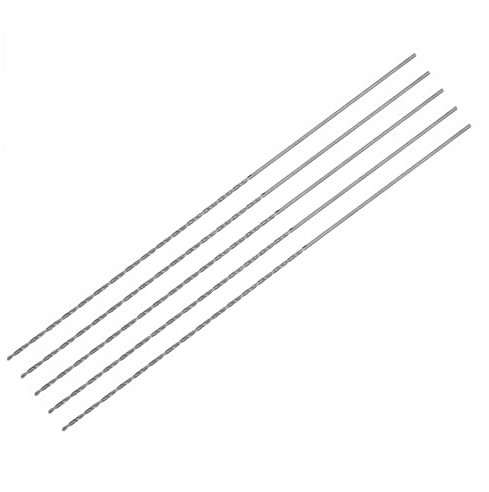 sourcing map 5uds 1mm Mini Micro Helicoidales broc*s, Alta-Velocidad Acero Recto Vástago Extra Largo Taladro broc* 120mm para Aluminio Aleación