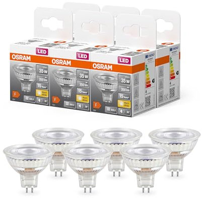 OSRAM Star Reflektor LED-Lampe für GU5.3-Sockel, klares Glas ,Warmweiß (2700K), 345 Lumen, Ersatz für herkömmliche 35W-Leuchtmittel, nicht dimmbar, Multi-Pack