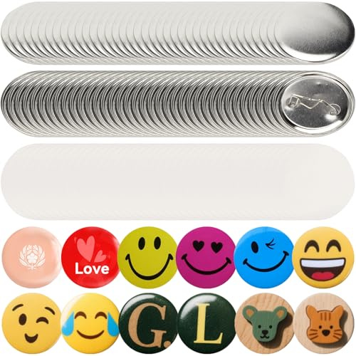 100 Stück Blanko Pins 44mm, Metall Button Pin Badge Kit Runder für DIY Making Supplies