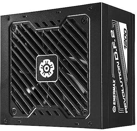 ENERMAX Revolution D.F. 2 ATX Compact Gaming&Streaming PC Netzteil 1200W 80Plus Gold (Semi-Modular, Flachbandkabel, Semi-Fanless), ERS1200EWT, schwarz