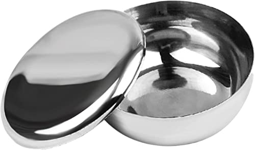 Bottiglia di trucco Spatola Rasatura Sapone Ciotola In Acciaio Inox Barba Sapone Ciotola Tazza Strumento Naturale Per L'uomo Rasoi Rasoi Schiuma Pulizia Rotondo Con L'Obiettivo Di Fornire La Migliore