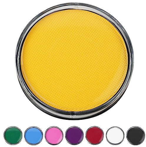 LOPHE Water Color Schminke, 30g vegan Bodypainting Farben Schminke Kinder, Waschbar Theaterschminke Körperfarbe, Gesichtsfarbe Kinderschminke für Make up Karneval & Halloween Party (Gelb)