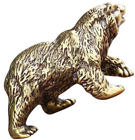 Abaodam Messing Eisbär Figur Dekorative Kupferstatue Kleine Stabile Schreibtisch Deko Geschenkidee Für Wohnzimmer Büro