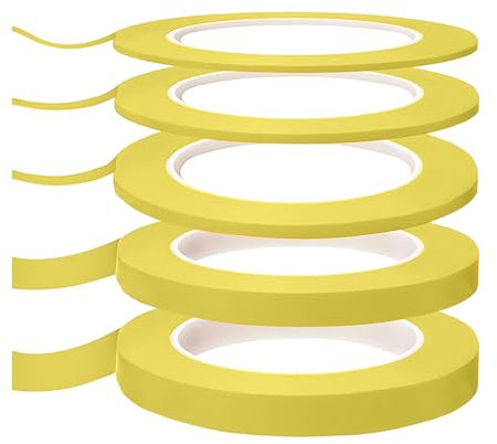 ZKHSEOU 5 Rotoli di Nastro Adesivo, Carta Decorativa per mascheratura, Nastro Adesivo 3/5/7/10/12 mm Nastro Autoadesivo a Linee Sottili per la Decorazione di Etichette Artigianali su Lavagna