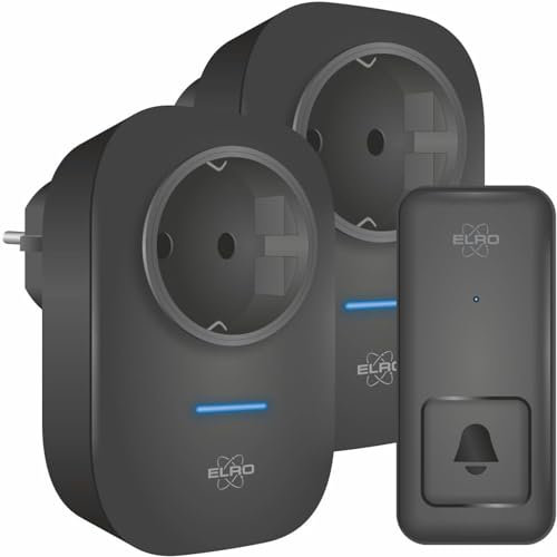 ELRO Timbre cinético inalámbrico DB4000 - con receptor enchufable con toma de corriente -Pilas