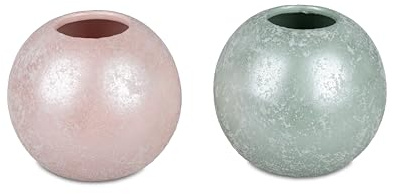 Formano 1 Stück Kugelvase Vase Springtime 15cm aus Keramik in rosa oder grün- Dekoration für EIN schönes Zuhause-Farbwünsche mit Mail