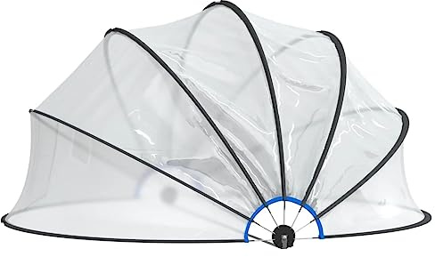 KOIECETA Poolüberdachung Poolüberdachungen Pool Überdachung Poolabdeckung Rund Pooldach Pool Zelt Abdeckung Schwimmbadabdeckung PVC Pooldach Für Aufstellpools 406x203 cm