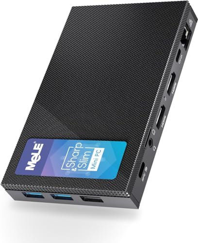 MeLE Quieter 4C Fanles Mini PC Sin Ventilador - N100 8GB 128GB, Sin SO, Compatible Linux Ubuntu, HDMI/USB-C PD3.0 - para IoT, Oficina, Negocios e Industrial