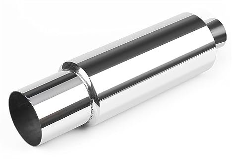 UTONGMU Auspuff Schalldämpfer 63 Mm Universal-Edelstahl-Auspuffanlagen Schalldämpfer Endrohr-Schnittstelle Autozubehör