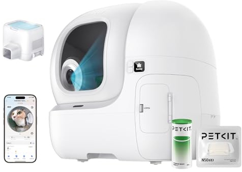 PETKIT PUROBOT Max Pro Selbstreinigende Katzentoilette, Katzenklo Selbstreinigend mit 1080P HD-Kamera, Intelligenter Reinigung, 2,4GHz & 5GHz Wi-Fi, KI-Gesundheitstracking, für Mehrere Katzen