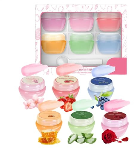 Moisturizing Lip Balm Set, 6 Pieces Lip Balm, Refreshing Texture Lip Repair Balm, Used For Day And Night Lip Care, Repair Dry And Peeling Lips, Reduce lip Lines And Wrinkles