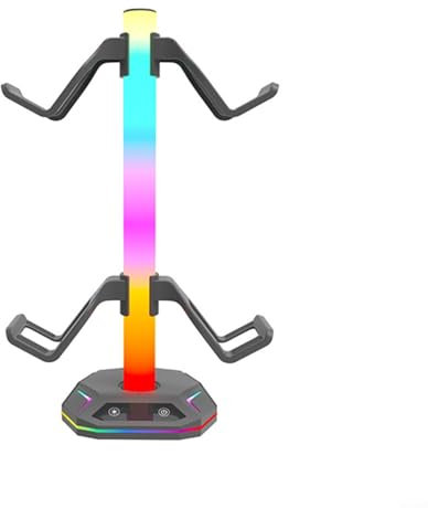 Alanmoship Gaming Controller & Headphone Stand Holder For Xbox For PS5 For PS4 Switch Accessories Storage Rack ABS Compact Desk Organizer Black 195.33.8CM