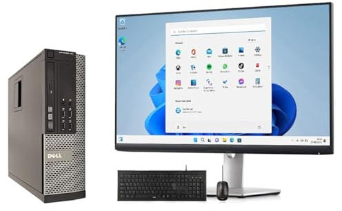 Dell Ordinateur de Bureau Optiplex avec écran LCD 22 HD Intel Core i5 / RAM DDR3 8 Go SSD / 480 Go Windows 11 Professional, Microsoft Copilot, Open Office, wi-FI, Certifié reconditionné, Compatible