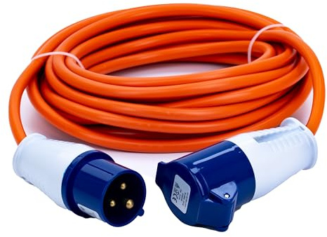Status 10 Metre Heavy Duty Extension Lead, 2.5mm Core Cable, 16A 230V IP44 Rated for Camping, Caravan, Motorhome or Site Use, Weatherproof Outdoor Power Reel, (10M16A2.51PK4)
