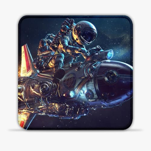 Tappetino per mouse da gioco portatile astronauta (30 x 30) cm, 11,81 pollici, tappetino per mouse in tessuto SU ad alta densità, tappetino da scrivania antischizzi, compatibile con mouse laser e