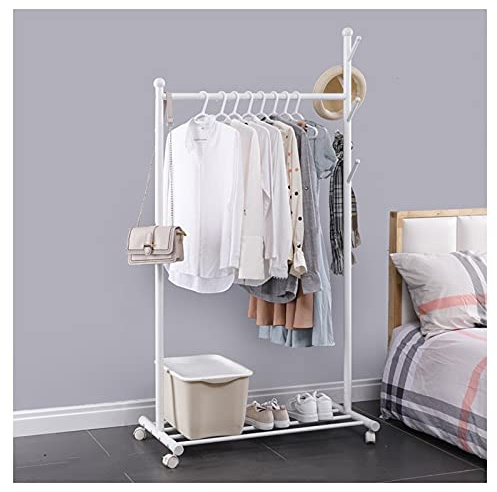 Portant à vêtements, tringle à vêtements, grand rangement, portant à vêtements robuste sur roulettes, présentoir à vêtements avec roulettes et étagère