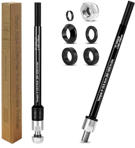BUERPINKING Steckachse Fahrradanhänger, Adapter Fahrradanhänger, M12 x P1.5, 160-178mm, Cube Steckachse Anhänger, Präzisionsgewinde, Einstelbare Schaftlänge