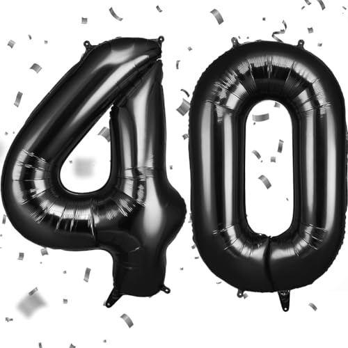 OFFCUP Palloncini Compleanno Nero 101 CM, Palloncino Numero 40
