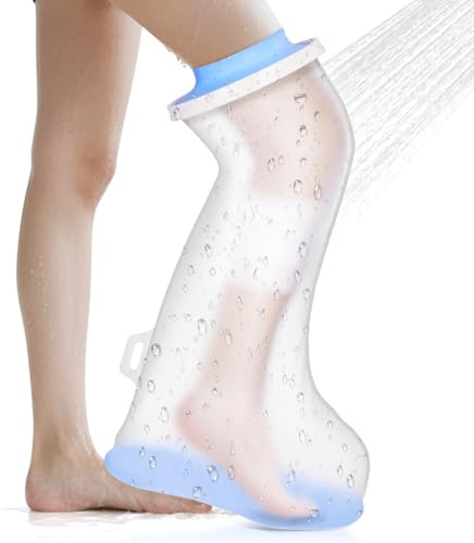 ANOMM Duschschutz Bein Erwachsene Anti Slip Gipsschutz | Wasserdicht Bein Verbandschutz Wiederverwendbar Duschsack Für Fuß Gips Unterschenkel Gipsbinden
