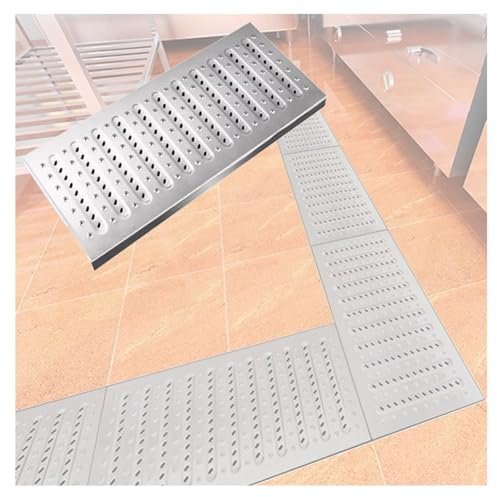 Rejilla de drenaje de acero inoxidable para cocina y patio, 30 x 40 cm, rejillas de drenaje de metal para interiores y exteriores, para entrada y lavabo de aguas residuales