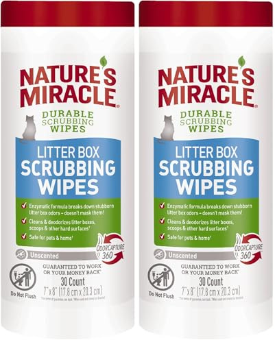 Nature’s Miracle Litter Box Scrubbing Wipes 30Ct (Pack of 2)