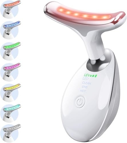 Face Massager, Face Sculpting Tool 7-in-1 LED Light Therapy, Led Face Sculptor 45±5°C Heating & 3 Modes, Face Lifting Device for Neck & Jawline,Facial Massager for Women Skin Tightening Anti-Wrinkle