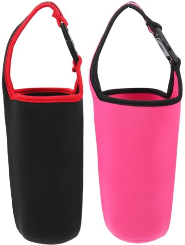 CTIRCHIU 2 Fundas Reutilizables para Botellas de Agua y Vasos de Neopreno con Asa, Portavasos Práctico para Caminar y Uso Diario