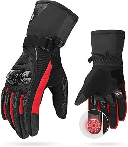 KEMIMOTO Guantes Moto Invierno, Impermeable de Manera Eficiente Guantes Moto Hombre Homologados Protección Multicapa Conserva Calor Pantalla Táctil, Deportes al Aire Libre Esquí Motociclismo