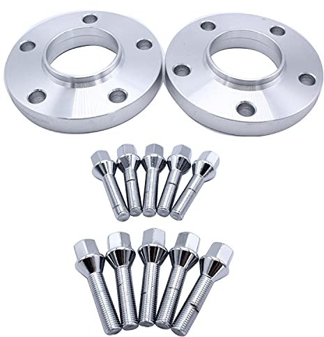 TAKPART 2 Stück 20mm Spurverbreiterung Distanzscheiben Set Ø72,6 5x120mm mit 10 Stück Radschrauben M12x1,5 für E36 E46 E90 E92 E60 318i 323i 325i 328i 330i 335i 525i 545i