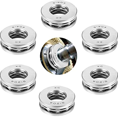 51204 Axialkugellager 6 Stück 20mm*40mm*14mm Axiallager Präzise Lagerstahl Kugellager Einseitige Axialkugellager Geräuscharme Druck Kugellager Set für Industrieproduktion Landmaschine Ingenieurbau