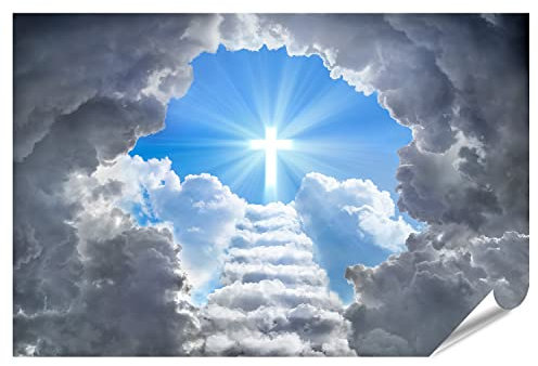 islandburner XXL Bild Poster Treppe Zum Kreuz Licht Ende Des Tunnels Jesus Gott Premium Bilder Fotodruck