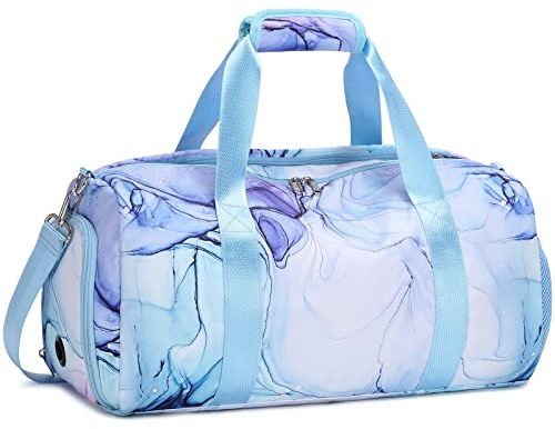 Mädchen Sporttasche - Reisetasche Mit Wasserdichter Tasche und Schuhfach für Gymnastik, Schwimmen, Reisen - Kindertasche, Tanztasche, Damen Sporttasche