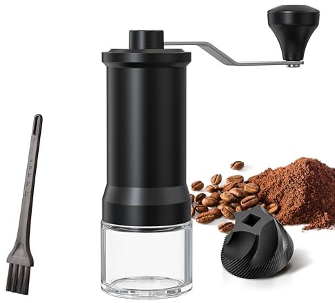 Molinillo de café manual de cerámica cónica para espresso prensa francesa verter sobre alta precisión doble rodamiento capacidad de ajuste interno 25 g