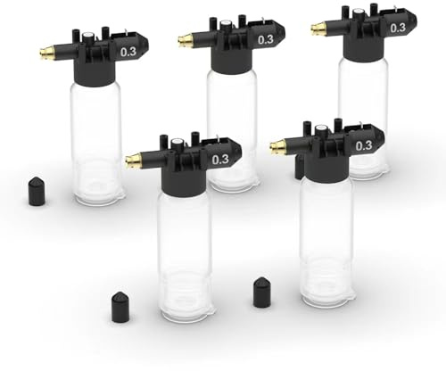 Actekart 5pcs 0.3mm No-Clean Airbrush Spray Modules (5pcs 0.3mm Airbrush Spray Modules Kit) No Clean Air Brush Bottles Cordless (TK-AB0077-503)