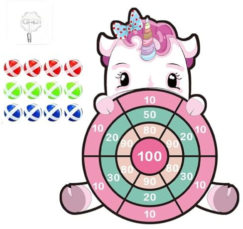 EIHI Giochi Bambini Giocattolo per Freccette Bersaglio, 12 Palline Adesive Giochi per Bambini da Giardino Viaggio 3-10 Anni, Bambini Regalo Natale Compleanno 4-9 Anni, 14 pezzo