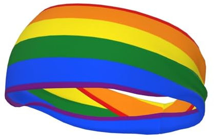 Regenbogen-Schweißbänder, Sport-Stirnband für Männer und Frauen, atmungsaktives und rutschfestes Gewebe, Kopf-Accessoire zum Laufen, Radfahren, Basketball, Yoga, Fitness-Workout, Kopfbedeckung