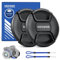 Neewer 52mm Lens Cap Kit (2 Pack), Lens Cover with Anti Loss Strap and Cleaning Cloth, Compatible with Canon Nikon Sony Fujifilm Panasonic Camera Lens of 52mm Diameter