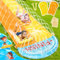 BuzzoXerex 31,16ft/950cm Scivolo ad Acqua, 1.55m Scivoli d'Acqua Doppio Scivolo per Prato con 2 Bodyboards Giocattolo Estivo per Giardino e Spiaggia