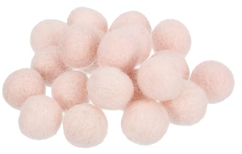 PATIKIL Bolas de Fieltro de Lana Cuentas de Fieltrado Pompón de Lana 1.5cm 15mm Rosa Pálido para Proyectos de Manualidades Artesanías Caseras DIY Paquete de 20