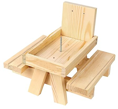 ibasenice Comedero para Ardillas De Madera Dispensador De Comida para Ardillas para Mazorcas De Maíz y Nueces para Jardines y Parques