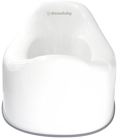 Dreambaby My First Stage Potty, Anti Slip Potty, Compact and Lightweight, Anti Splash Guard, 18 Months to Maximum 25kg - Bright White/Grey