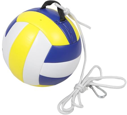SEWACC Balón con Cuerda Ajustable de PVC de Entrenamiento de Voleibol para Práctica Individual y Entrenamiento Juvenil en Interiores y Playa