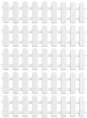 FELTECHELECTR Recinzione Decorativa da Giardino Resistente alla Corrosione in Pvc Bianco 5 Pezzi per Orto e Albero di Natale per Hotel e Esposizioni Natalizie