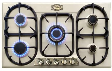 Kaiser KG 9325 | Empire 86cm Turbo Gas Hob | 5 Burner Enamelled Cooktop (Ivory)